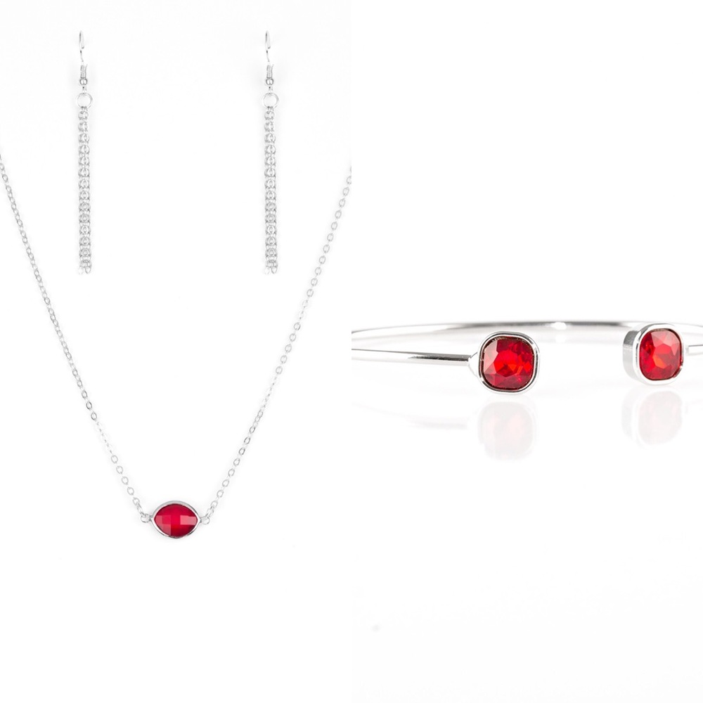 Matching earring, necklace, and bracelet set